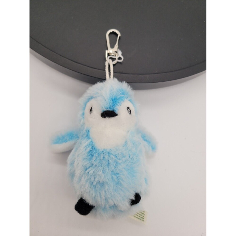 Penguin Aqua Clip On Keychain Plush 5" Nature Planet